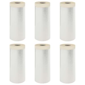 vidaXL St&oslash;vdragt med kl&aelig;bende tape 6 stk. Transparent 110 x 3300 cm