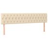 vidaXL sengegavle 180x7x78/88 cm stof cremefarvet