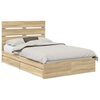 vidaXL Opbevaringsseng Sonoma eg 120 x 200 cm Konstrueret tr&aelig;