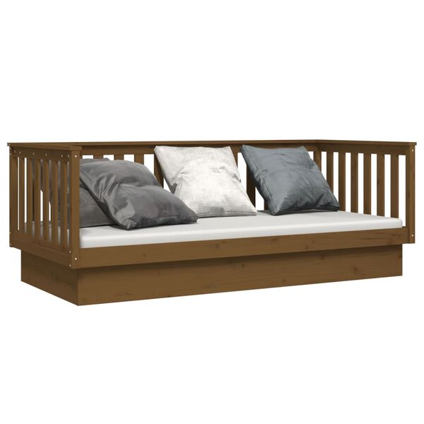 vidaXL daybed 100x200 cm massivt fyrretræ gyldenbrun
