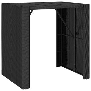 vidaXL barbord med glasplade 105x80x110 cm polyrattan sort