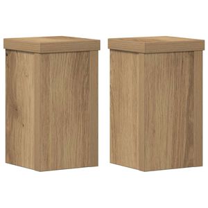 vidaXL plantestativer 2 stk. 10x10x18 cm konstrueret tr&aelig; egetr&aelig;sfarvet