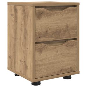 vidaXL Sengebord Artisan Egetr&aelig; 30,5 x 30 x 43 cm Konstrueret tr&aelig;