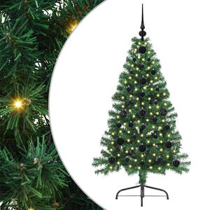 vidaXL Kunstig Forbelyst Juletr&aelig; med 150 LED'er Gr&oslash;n 120 cm PVC