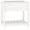 vidaXL plantekasse med hylde 82,5x54x81 cm massivt fyrretr&aelig; hvid