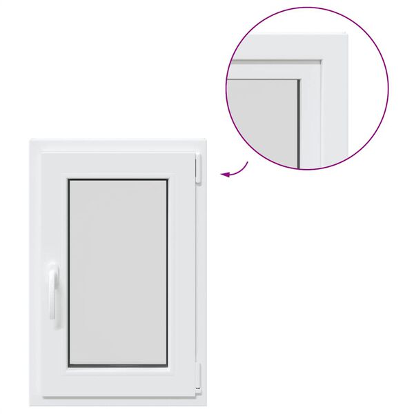 vidaXL k&aelig;ldervindue "RISOR" 50x75 cm dreje-kip DIN h&oslash;jre hvid