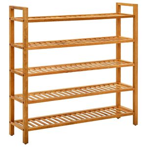 vidaXL skostativ med 5 hylder 100x27x100 cm massivt egetr&aelig;