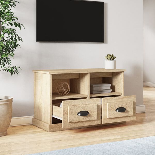 vidaXL tv-bord 80x35x50 cm konstrueret tr&aelig; sonoma-eg
