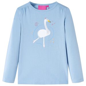 Lang&aelig;rmet T-shirt til b&oslash;rn str. 104 lysebl&aring;