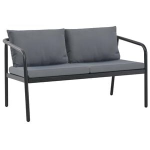 vidaXL 2-personers havesofa med hynder gr&aring; aluminium