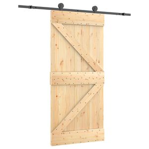 vidaXL Skyded&oslash;r 95 x 210 cm Massivt Fyrretr&aelig; (Ubehandlet)