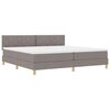 vidaXL LED Box Spring Bed med hovedg&aelig;rde Gr&aring;brun 200 x 200 cm Stof