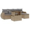 vidaXL sofas&aelig;t til haven 6 dele med hynder polyrattan beige