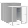 vidaXL h&oslash;nsehus med l&oslash;beg&aring;rd 165x251x181 cm galvaniseret st&aring;l lysegr&aring;