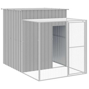vidaXL h&oslash;nsehus med l&oslash;beg&aring;rd 165x251x181 cm galvaniseret st&aring;l lysegr&aring;