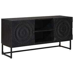 vidaXL TV-skab Sort 105 x 30 x 54 cm Massivt Mango Tr&aelig; og Ingeni&oslash;rtr&aelig;