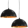 vidaXL loftslamper 2 stk. halvkugle 50 cm E27 sort og guldfarvet