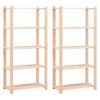 vidaXL reoler 2 stk. 5 hylder 80x38x170 cm massivt fyrretr&aelig; 250 kg