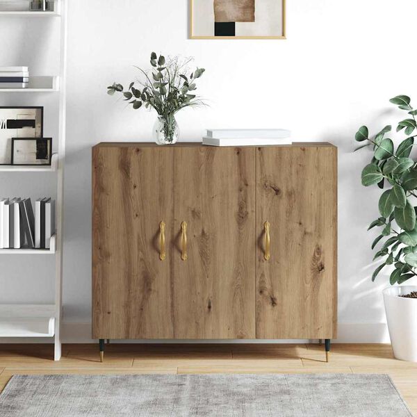 vidaXL Sideboard Artisan Egetr&aelig; 90 x 34 x 80 cm Konstrueret tr&aelig;