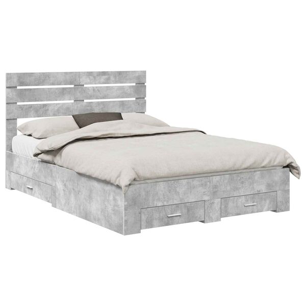 vidaXL Sengestel med skuffe med hovedg&aelig;rde Konstrueret tr&aelig;