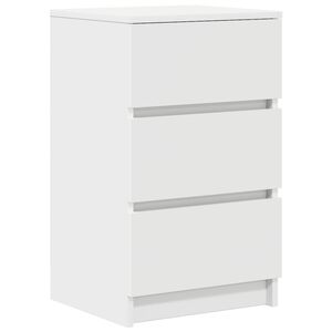 vidaXL sengebord med 3 skuffer 39x35x65 cm hvid