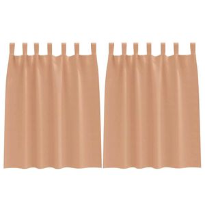 vidaXL M&oslash;rkl&aelig;gningsgardiner med ringe 2 pcs Lys Brun 140 x 140 cm
