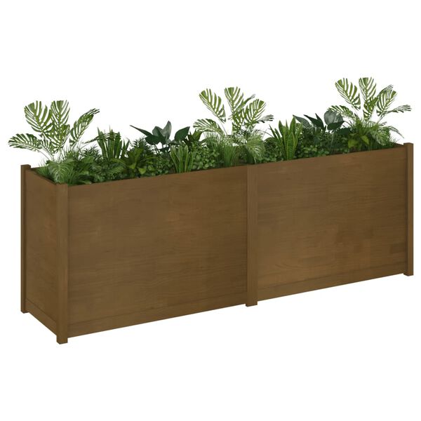 vidaXL plantekasse 200x50x70 cm massivt fyrretræ gyldenbrun