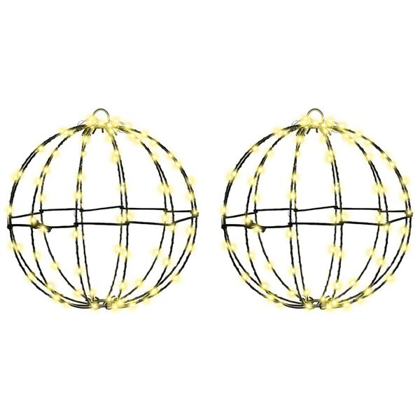 vidaXL Bold med 192 LED'er 2 pcs Varm hvid 30 x 30 x 32 cm Metal