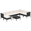 vidaXL lounges&aelig;t til haven 9 dele med hynder polyrattan sort