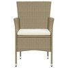 vidaXL spisebordssæt til haven med hynder 7 dele polyrattan beige