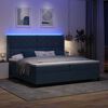 vidaXL LED Box Spring Bed med madras Bl&aring; 200 x 200 cm Stof