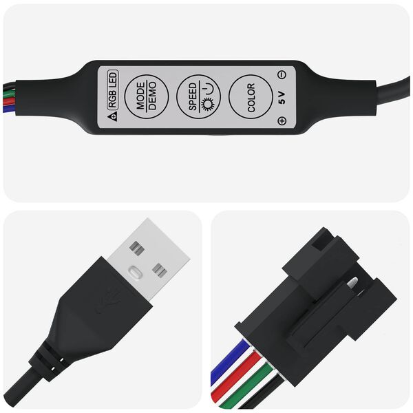 vidaXL LED Strip 2 pcs Sort og Hvid 1745 mm Kobber og plastik