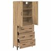 vidaXL Highboard Artisan Egetr&aelig; 69,5 x 34 x 180 cm Konstrueret tr&aelig;