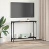 vidaXL Konsolbord med hylde Sort eg 100 x 22,5 x 75 cm Konstrueret tr&aelig;