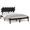 vidaXL sengeramme 140x200 cm massivt tr&aelig; sort