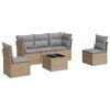 vidaXL sofas&aelig;t til haven 6 dele med hynder polyrattan beige