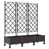 vidaXL Haveplantekasse med espalier og hjul 3 stk. Brun PP