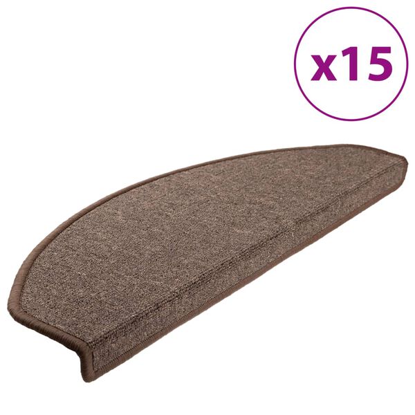 vidaXL trappem&aring;tter 15 stk. 65 x 24 x 4 cm kaffebrune halvrund store