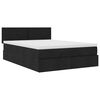 vidaXL ottoman seng med madras & LEDs 140x190 cm stof Sort