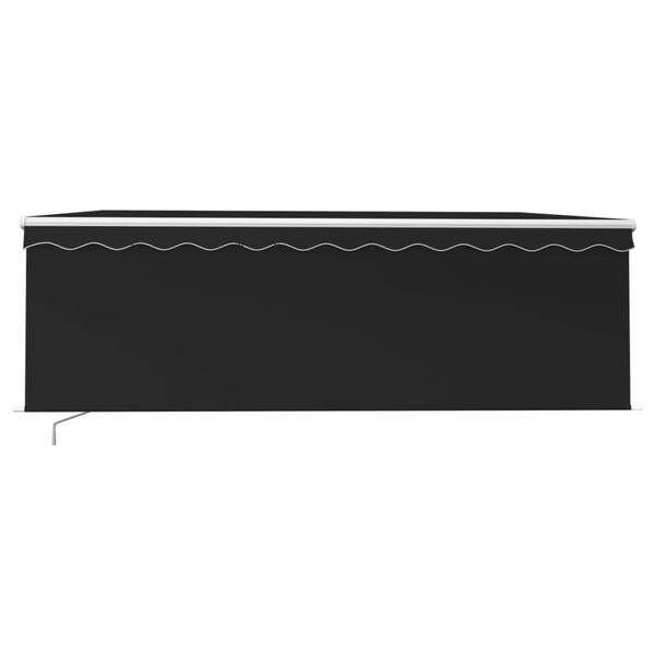 vidaXL markise m. gardin + LED manuel betjening antracitgr&aring;