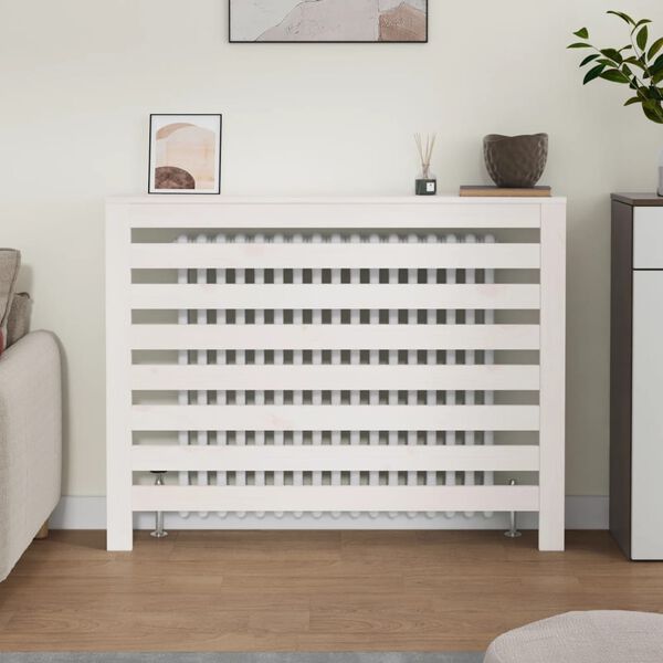 vidaXL radiatorskjuler 108,5x19x84 cm massivt fyrretr&aelig; hvid