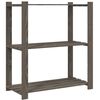 vidaXL opbevaringsreol 3 hylder 80x38x90 cm massivt fyrretr&aelig; gr&aring;