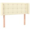vidaXL sengegavl med kanter 103x16x78/88 cm kunstl&aelig;der cremefarvet