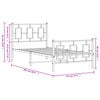 vidaXL sengeramme med sengegavl og fodg&aelig;rde 90x200 cm metal hvid