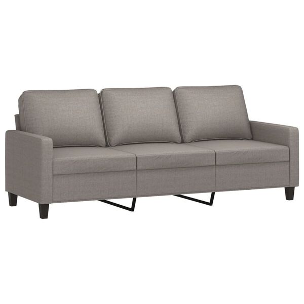 vidaXL 3-personers sofa med fodskammel 180 cm stof Gr&aring;brun