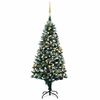 vidaXL kunstigt juletr&aelig; med LED og kugles&aelig;t og fyrrekogler 180 cm