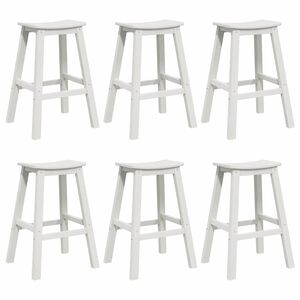 vidaXL Have bar s&aelig;t 6 pcs Hvid HDPE