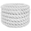 vidaXL Bomulds Snor 60 mm 10 m Hvid 100% Bomuld