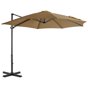 vidaXL h&aelig;ngeparasol 300 cm aluminiumsstang gr&aring;brun