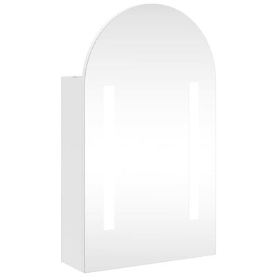 vidaXL badeværelsesskab med spejl og LED-lys 42x13x70 buet hvid